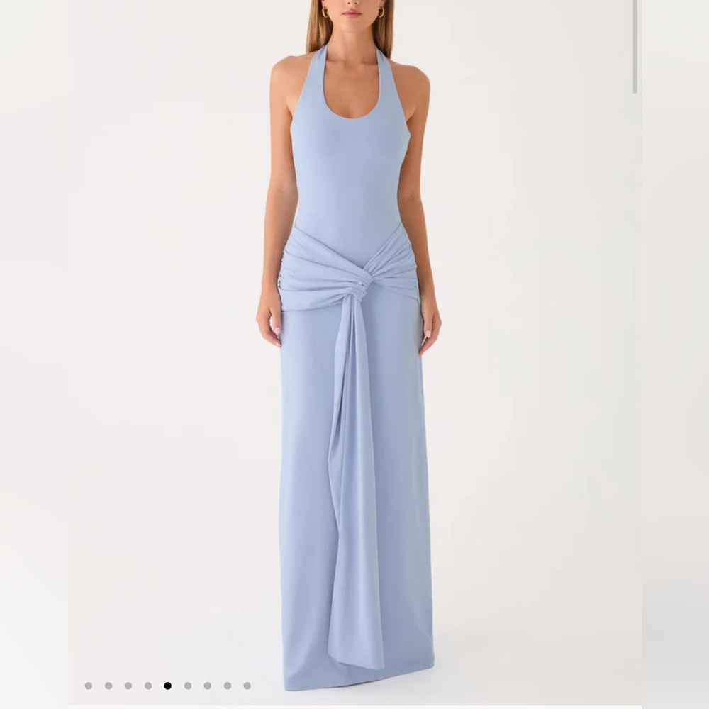 Peppermayo Cristal Halter Maxi Dress - Blue